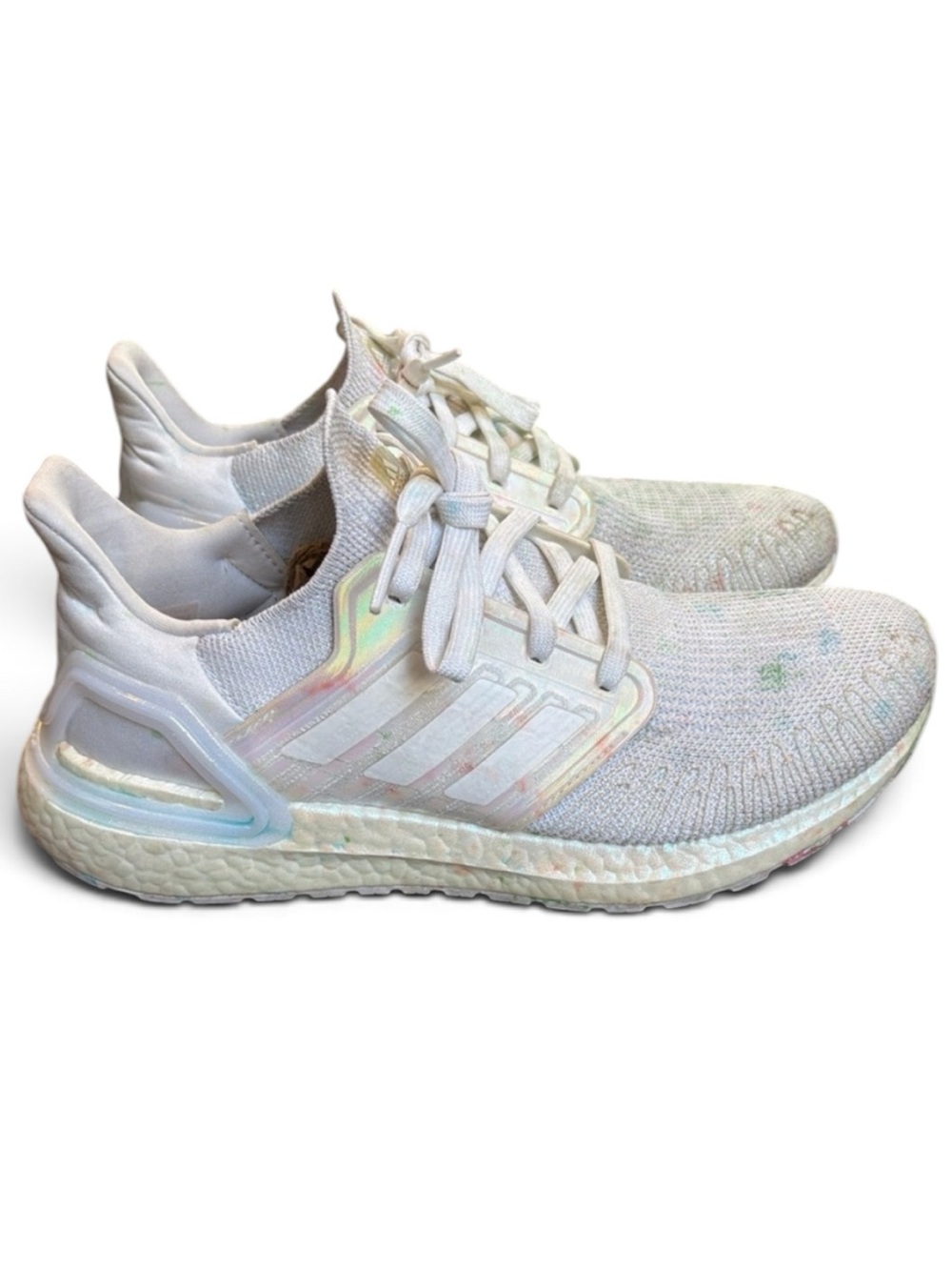 Adidas UltraBOOST 20 Running Shoes Men’s 8 White Iridescent Tie-Dye